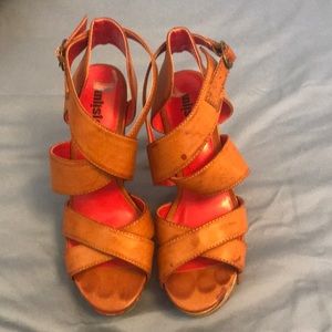 Tan Leather Wedge Sandal